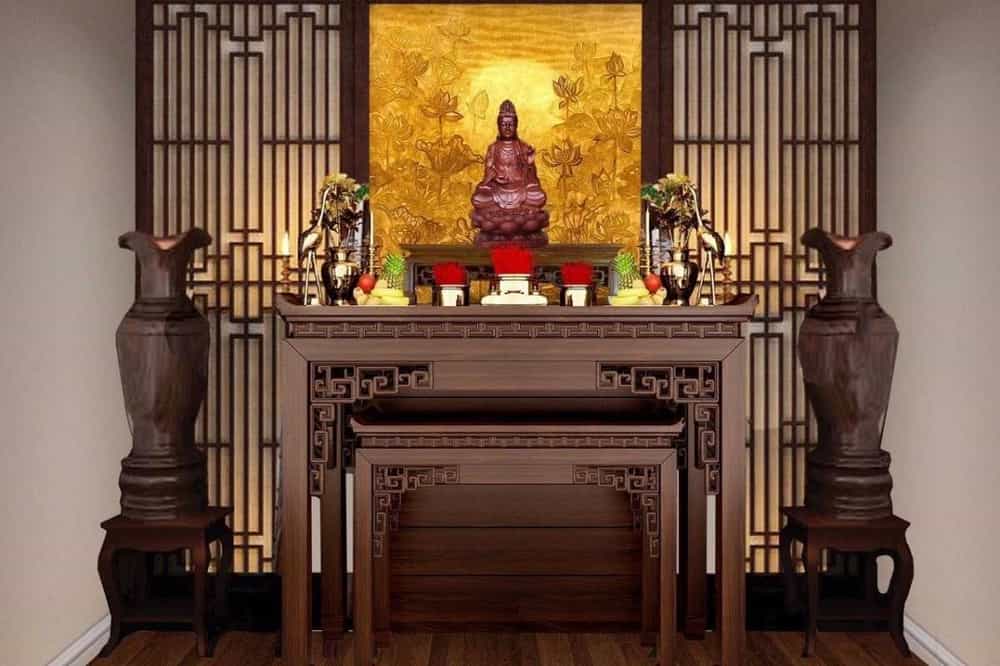 Thiết kế nội thất nhà phố 30m2 với phòng thờ