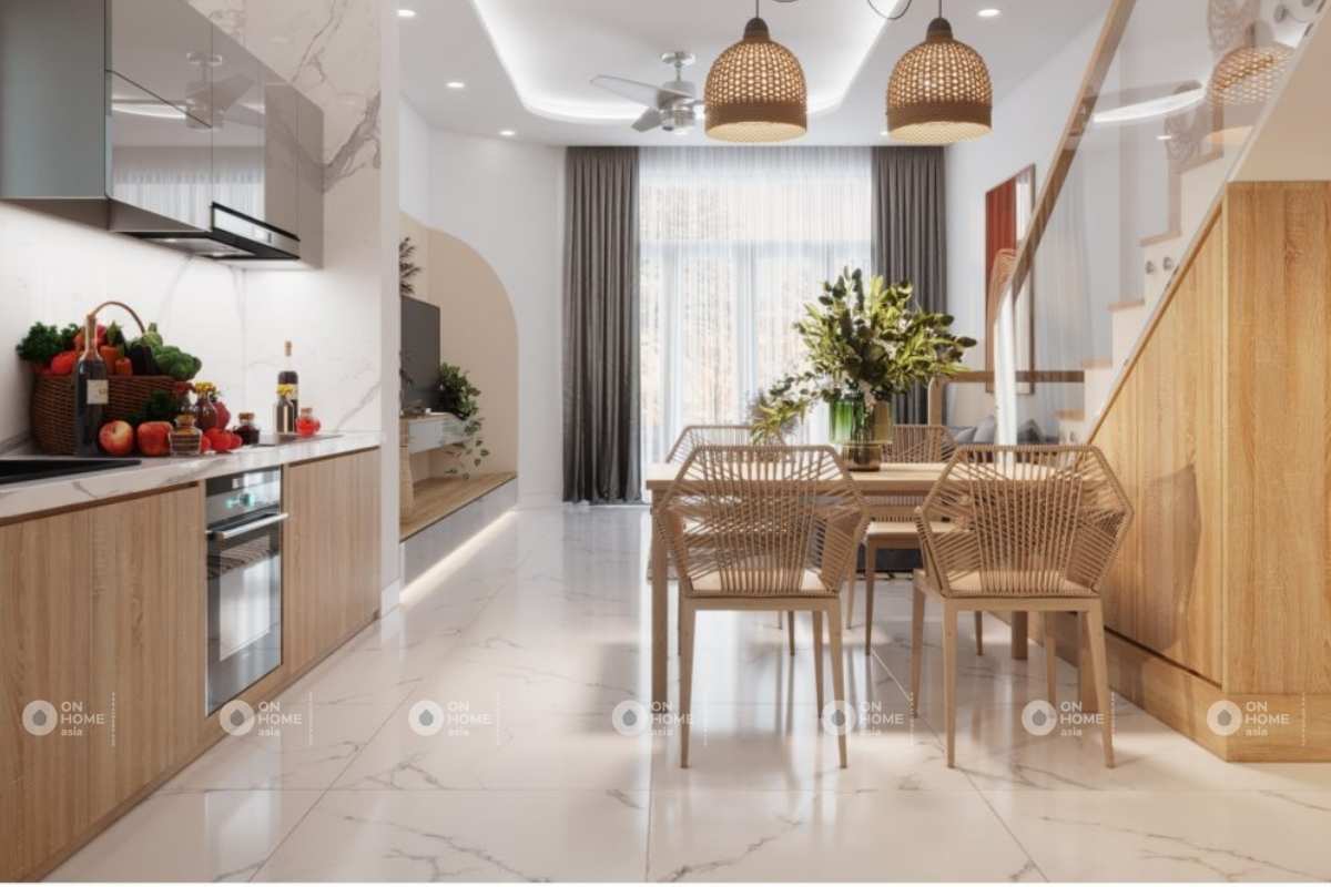 Các chi tiết nội thất nhà phố đều được sắp xếp hài hòa