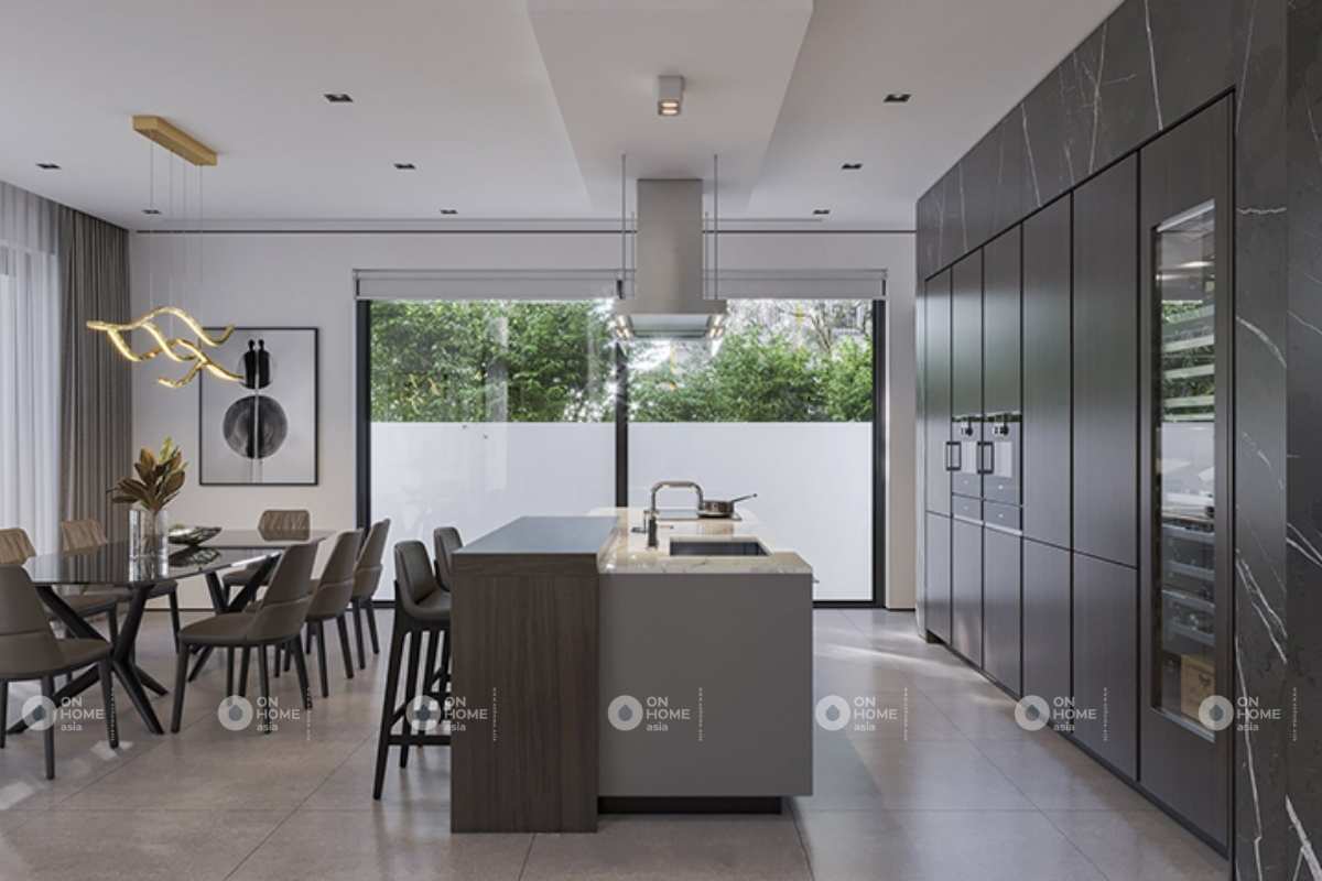 Nội thất nhà phố với phòng bếp sang trọng&nbsp;