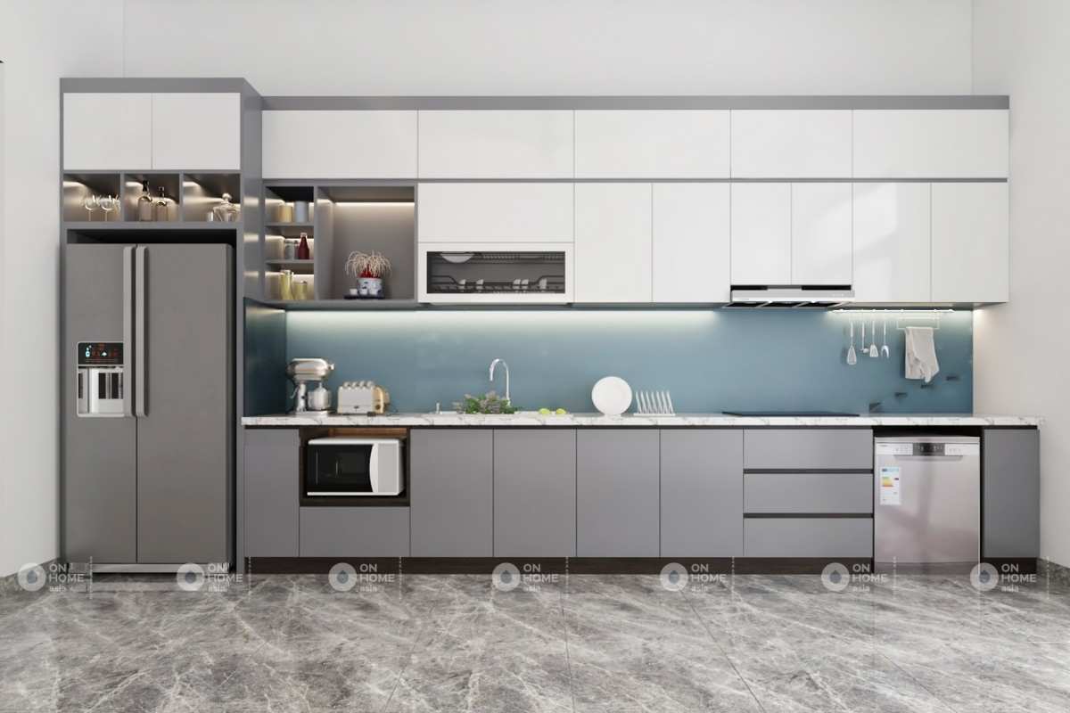 Tủ bếp chữ I tiết kiệm diện tích&nbsp;