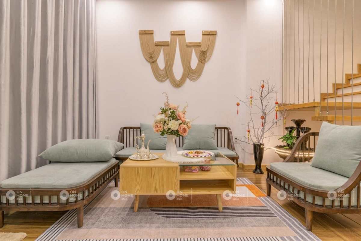 phòng khách nhà phố 4 tầng