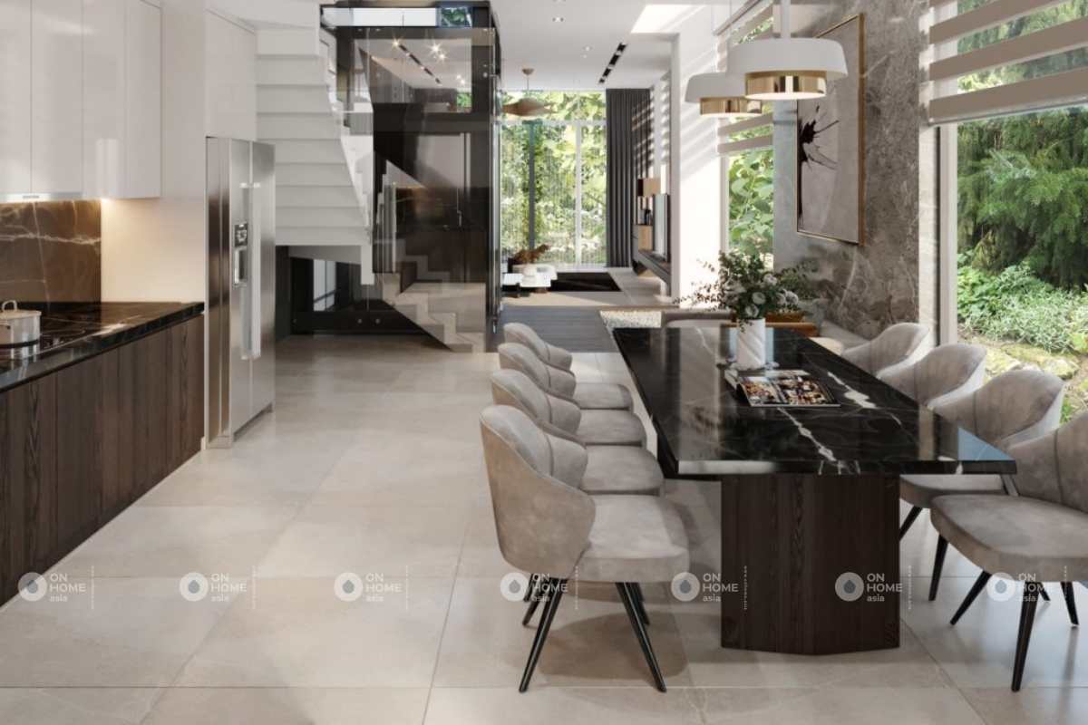 Nội thất bàn ăn nhà 4 tầng đẹp
