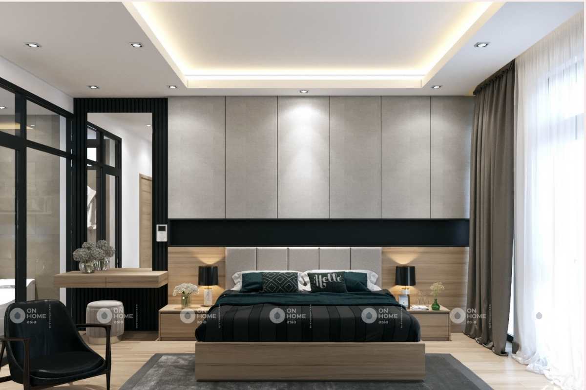 Phòng ngủ với gam màu trung tính