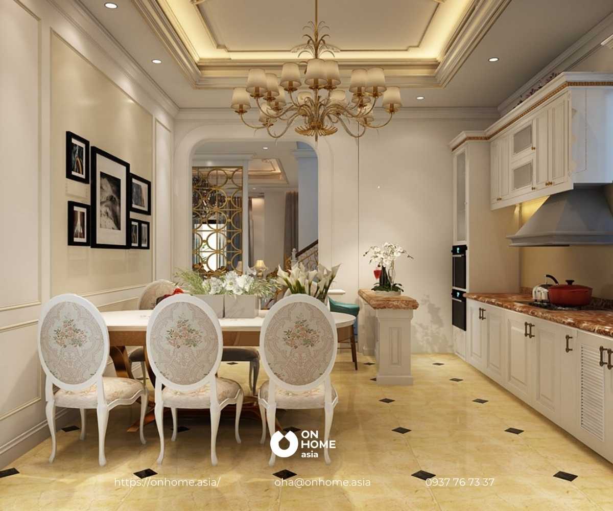 Trần thạch cao phòng bếp đẹp, hiện đại