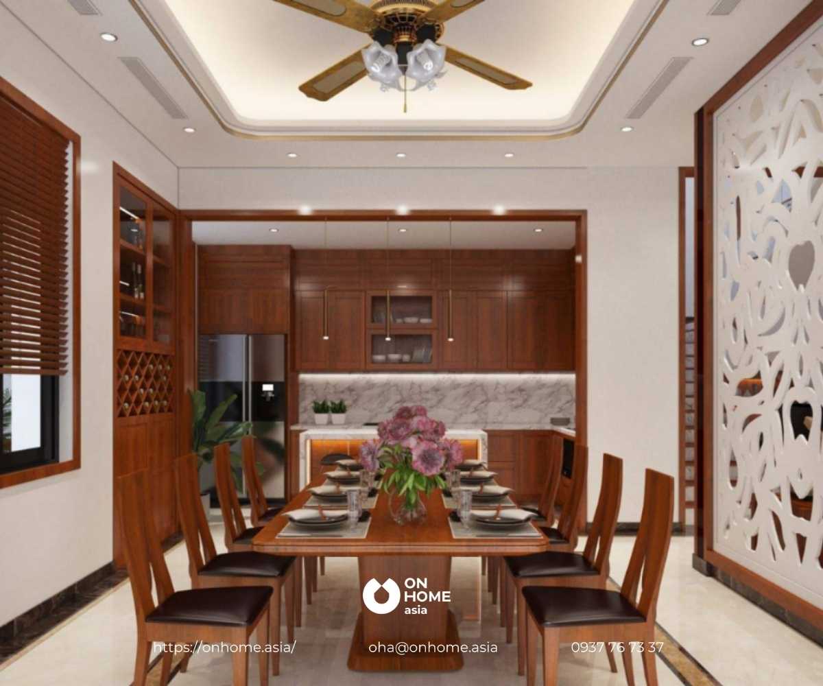 Thiết kế trần thạch cao phòng bếp đẹp hiện đại