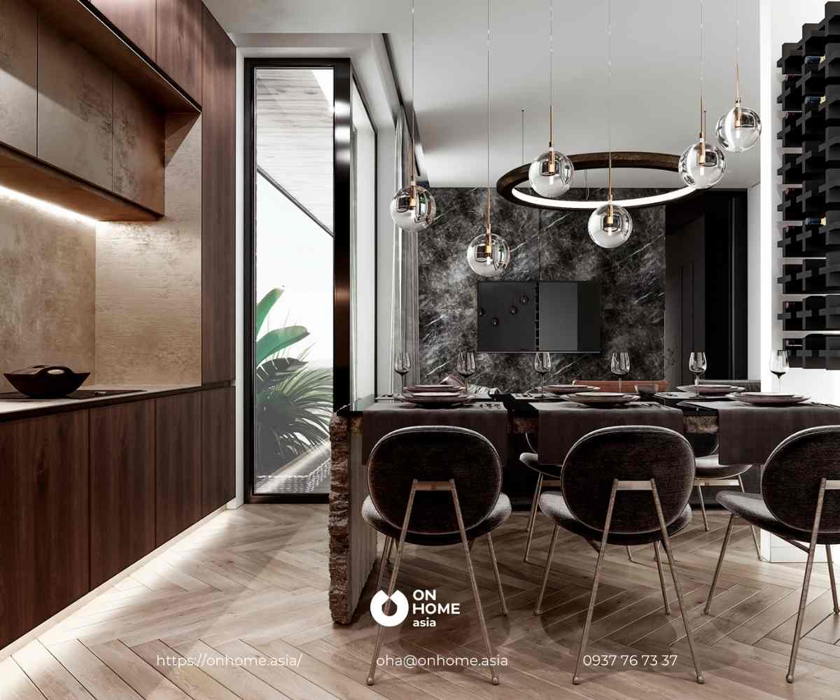 Trần thạch cao nhà bếp đẹp hiện đại