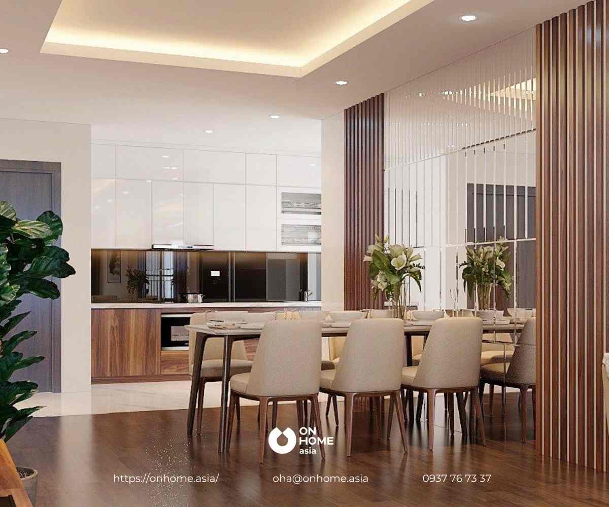 Trần thạch cao phòng bếp nhà phố đẹp