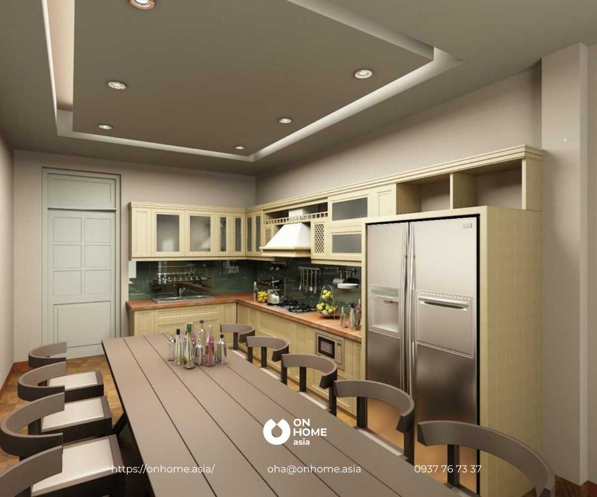 Trần thạch cao phòng bếp đẹp, hiện đại