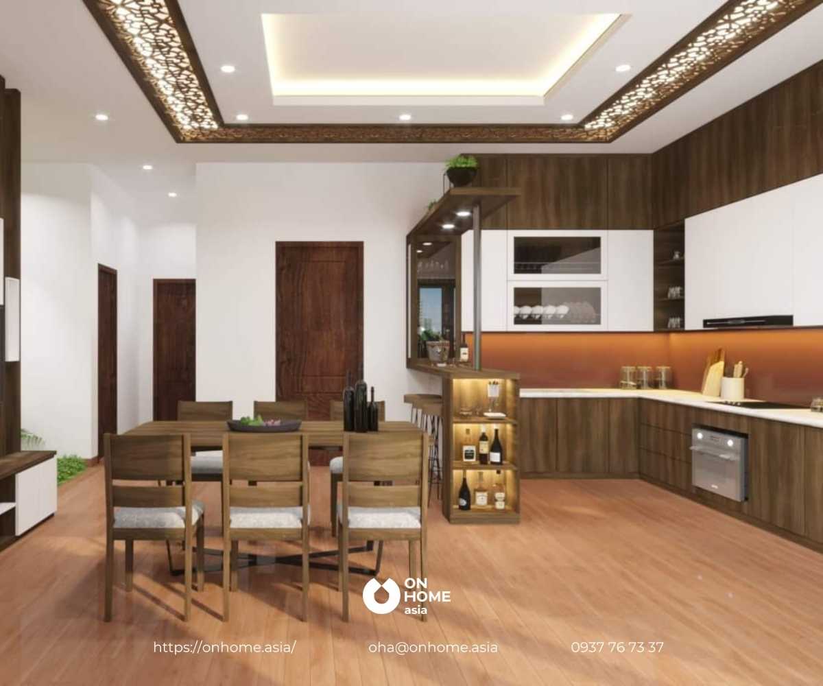 Trần thạch cao phòng bếp đẹp, hiện đại