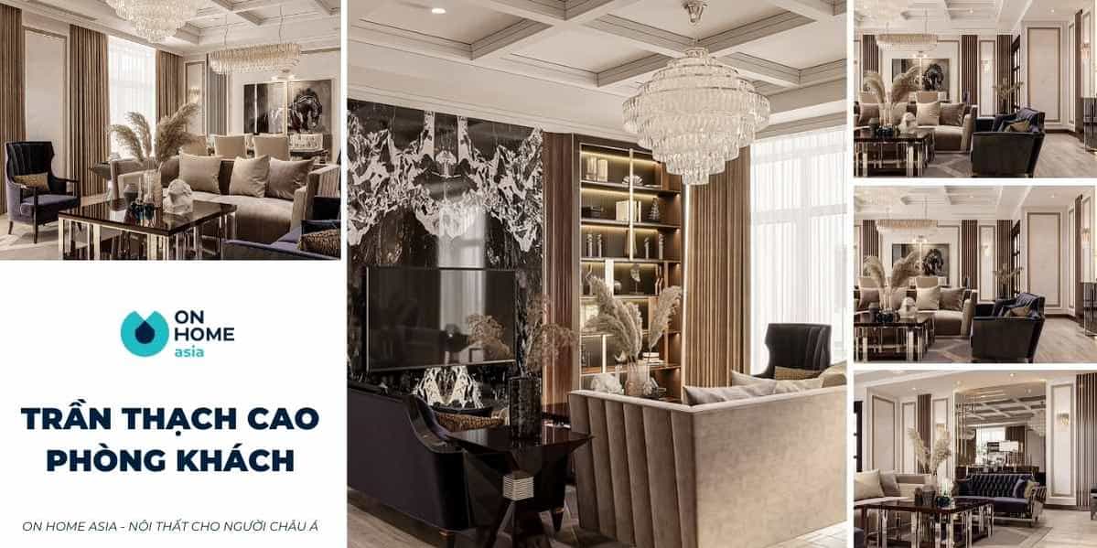 100+ mẫu trần thạch cao phòng khách đẹp, hiện đại được yêu thích nhất