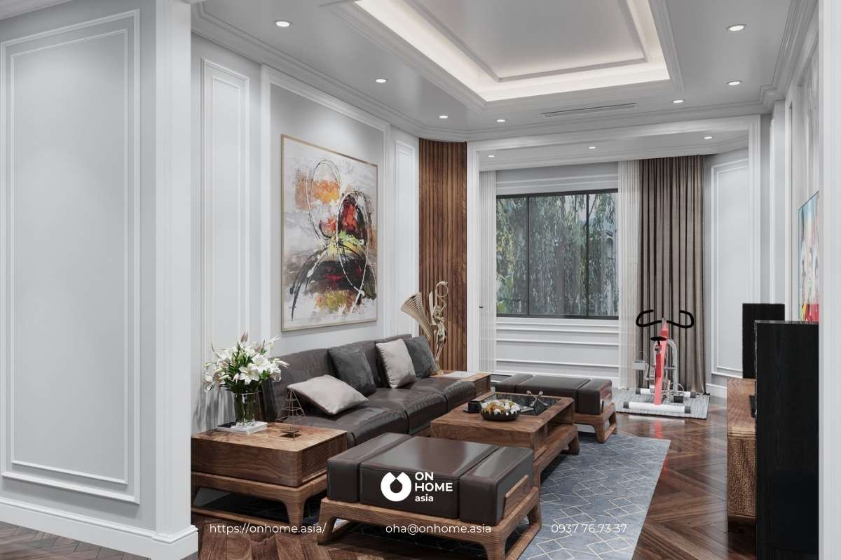 Trần thạch cao phòng khách sang trọng