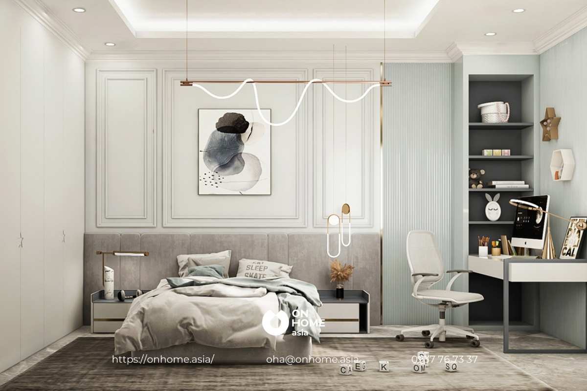 Đầu giường với những tấm hình đẹp tạo ra không gian ý nghĩa