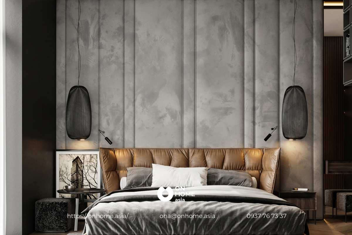 Vách đầu giường nỉ sang trọng