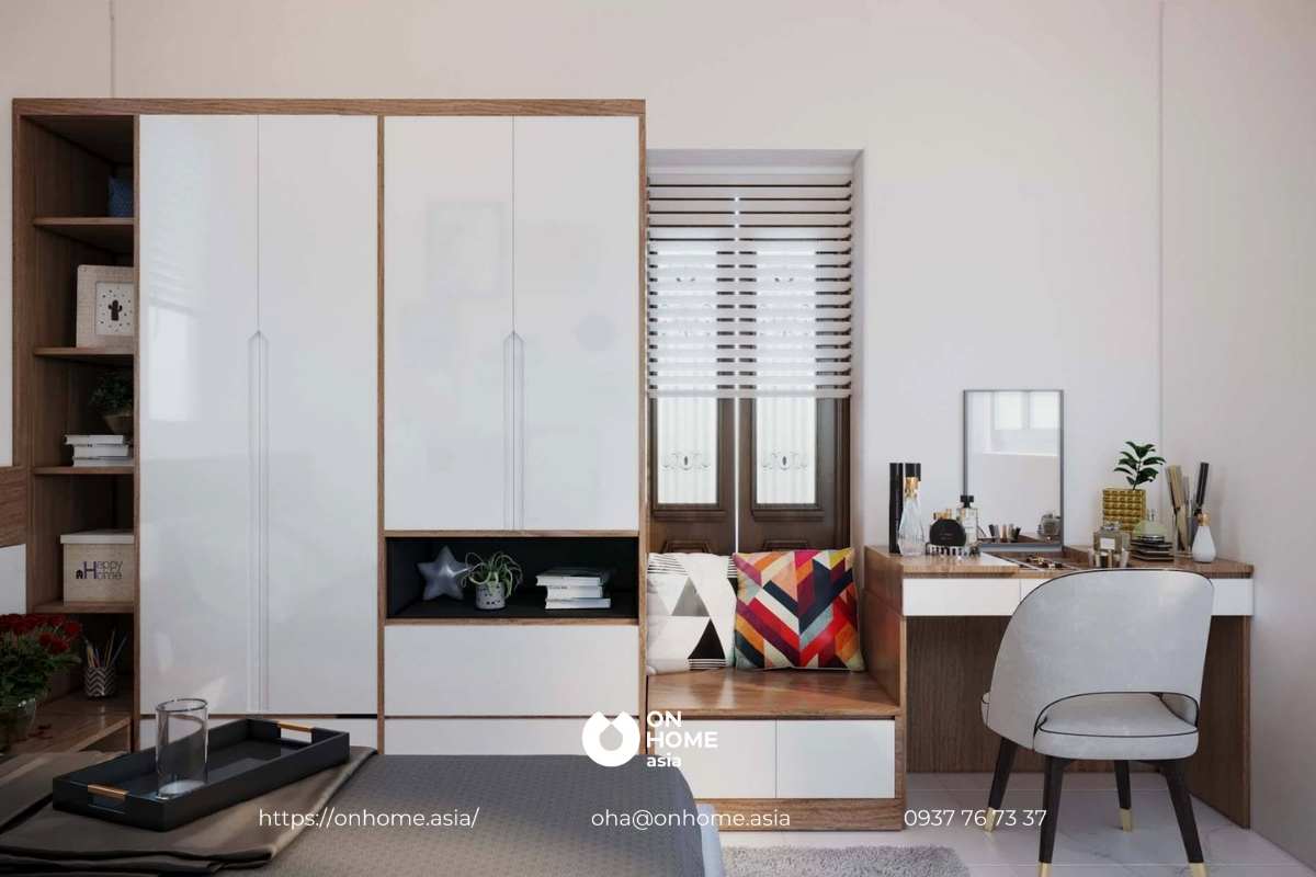 Tủ quần kết hợp bàn trang điểm