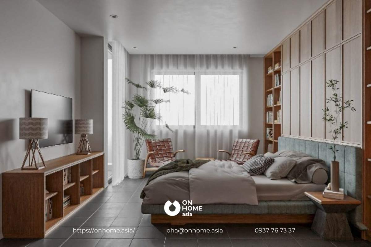 Trang trí phòng ngủ với cây xanh