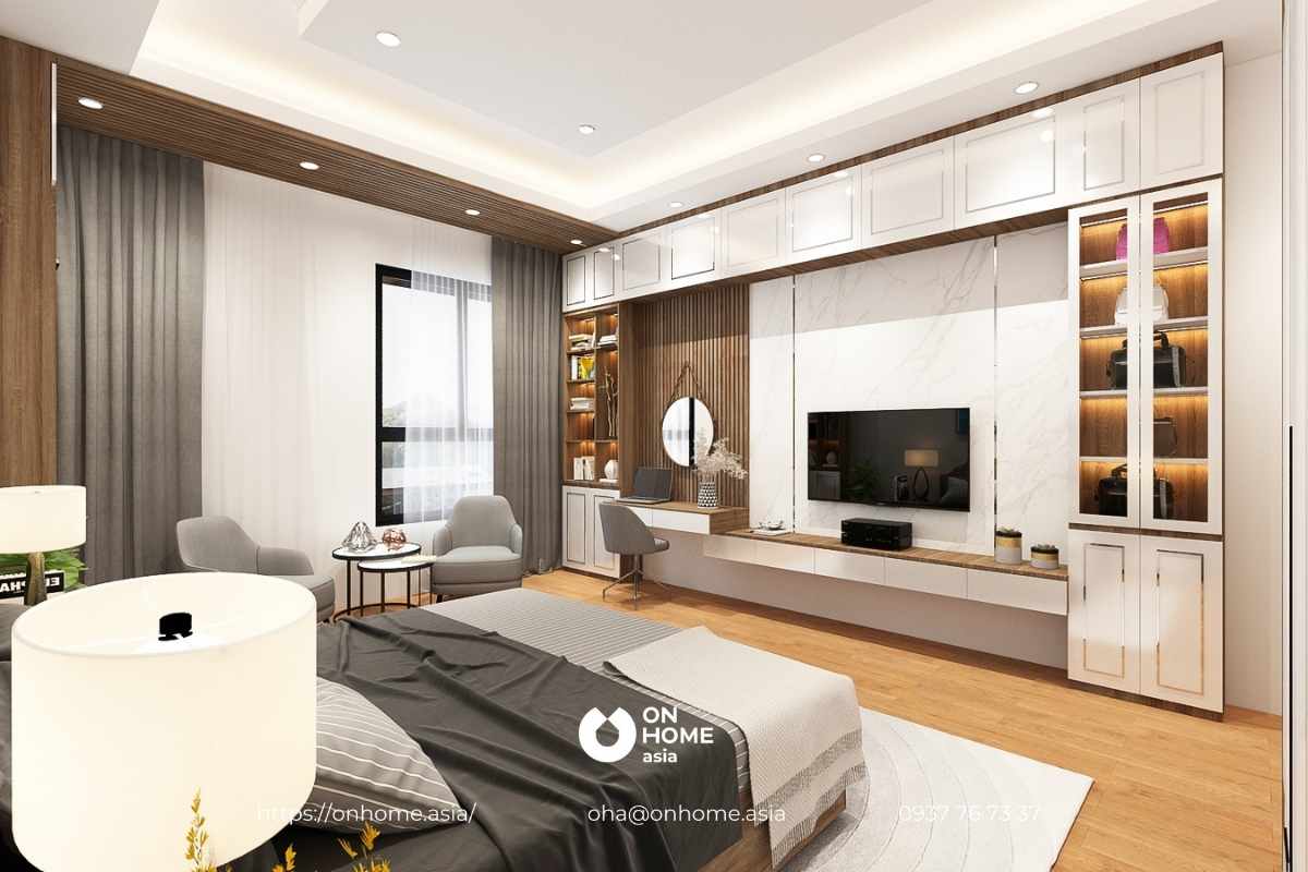 trang trí phòng ngủ với bàn trà nhỏ xinh