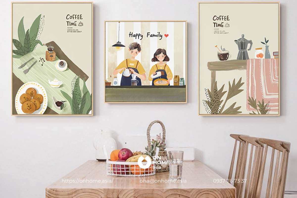 Tranh treo phòng bếp đơn giản mà đẹp