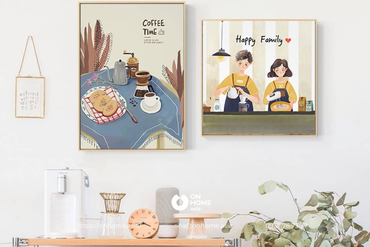Tranh treo phòng ăn dễ thương