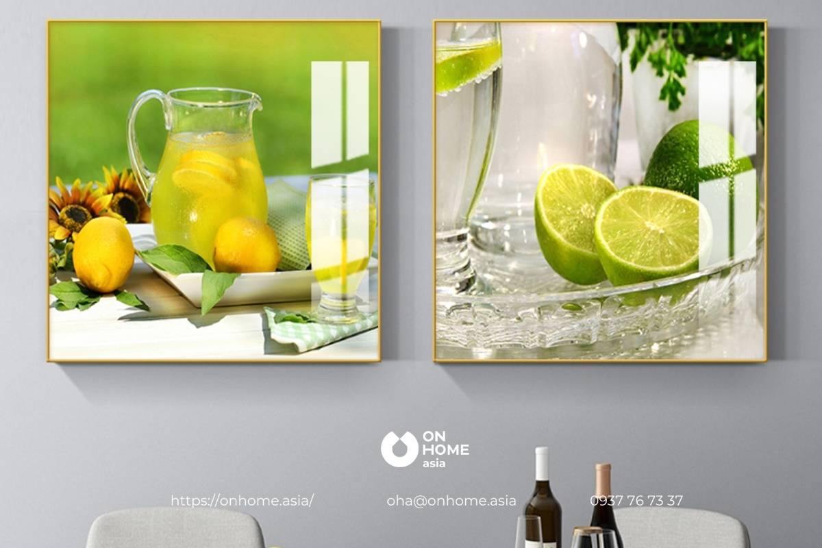 Tranh treo tường phòng bếp chủ đề trái cây