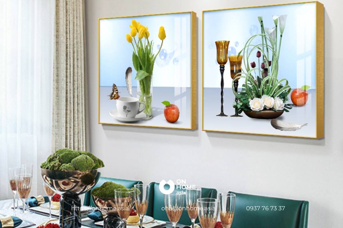Tranh treo bàn ăn đơn giản mà đẹp