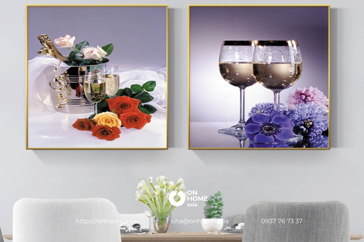 Tranh đính đá treo tường phòng bếp