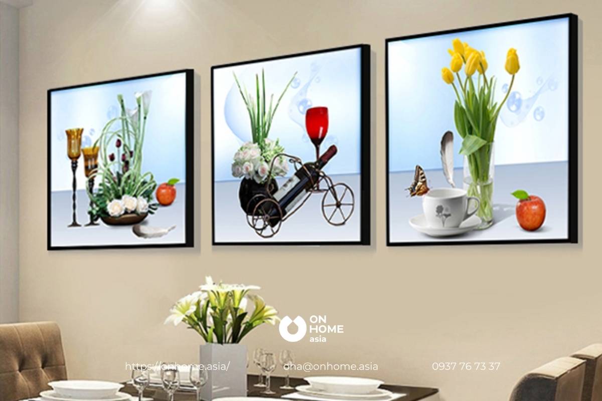 Tranh trang trí bàn ăn đơn giản mà đẹp