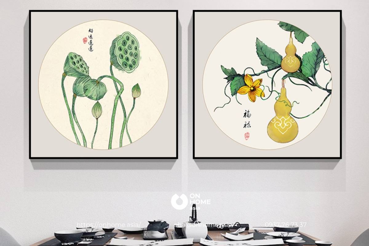 Tranh phong thủy treo tường phòng bếp đơn giản