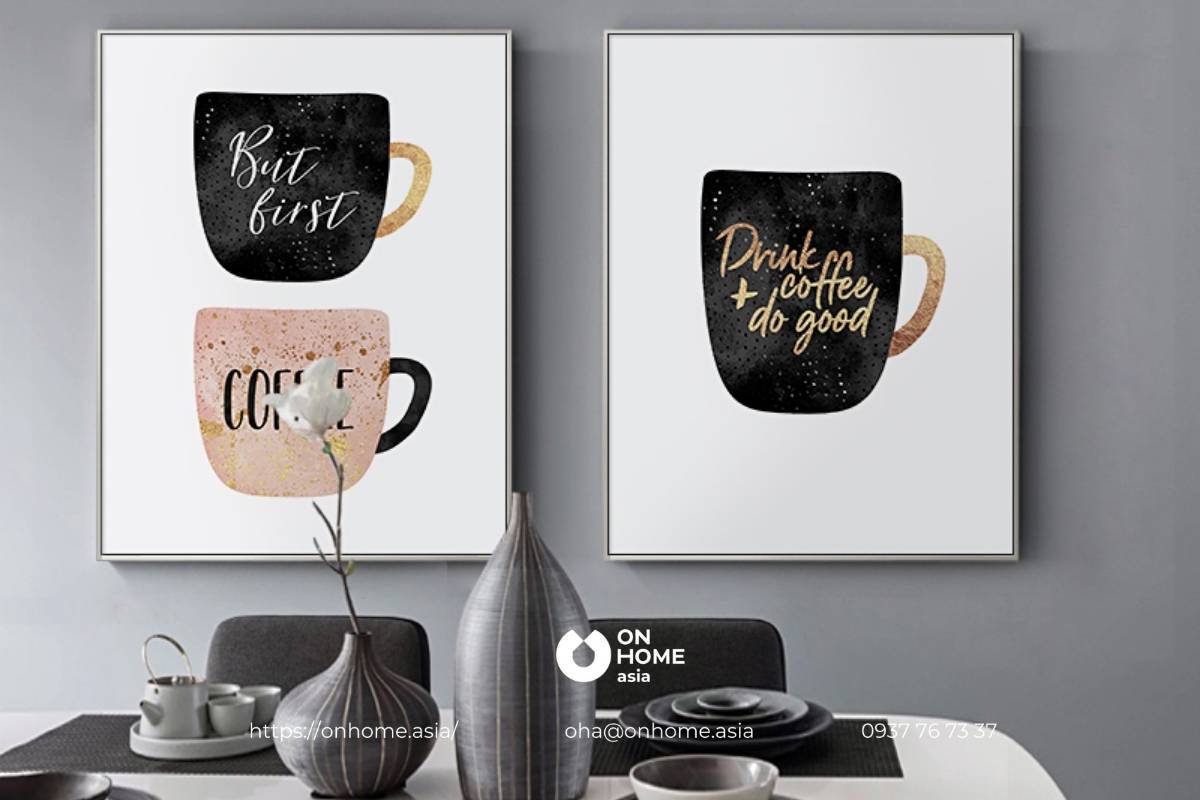 Tranh canvas in 3D đơn treo phòng bếp đẹp