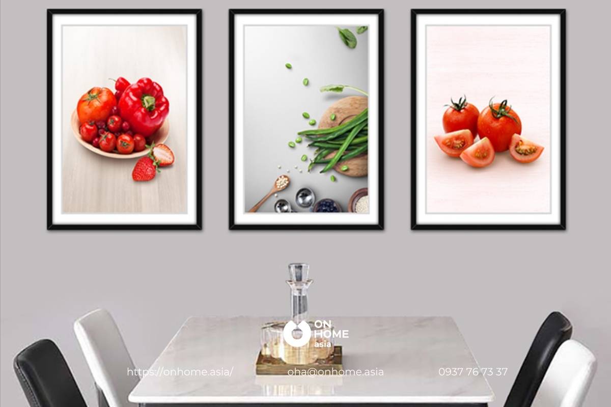 Tranh hoa quả treo tường phòng bếp hiện đại