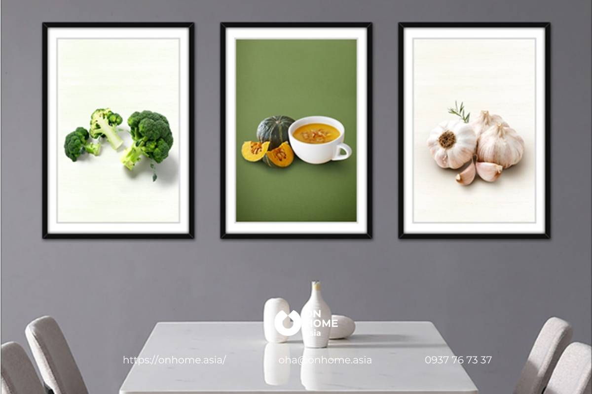 Tranh treo ở phòng bếp hiện đại, đẹp