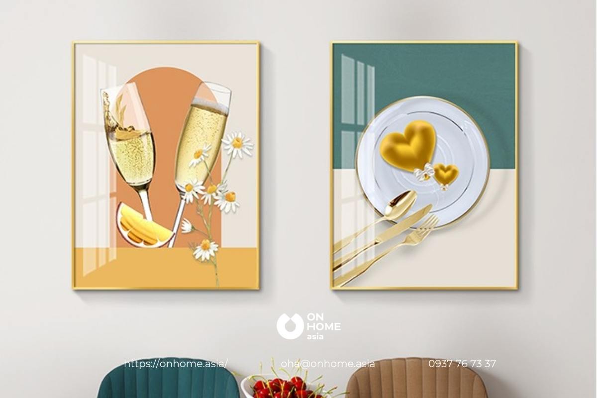 Bộ tranh trang trí phòng ăn đơn giản