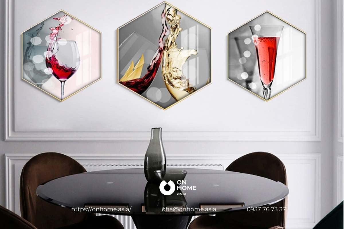 Bộ tranh canvas trang trí bàn ăn đẹp