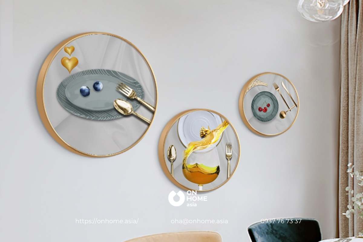 Bộ tranh canvas trang trí bàn ăn hiện đại