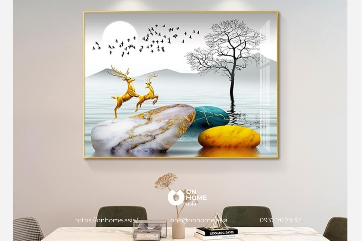 Tranh đính đá treo phòng bếp phong thủy