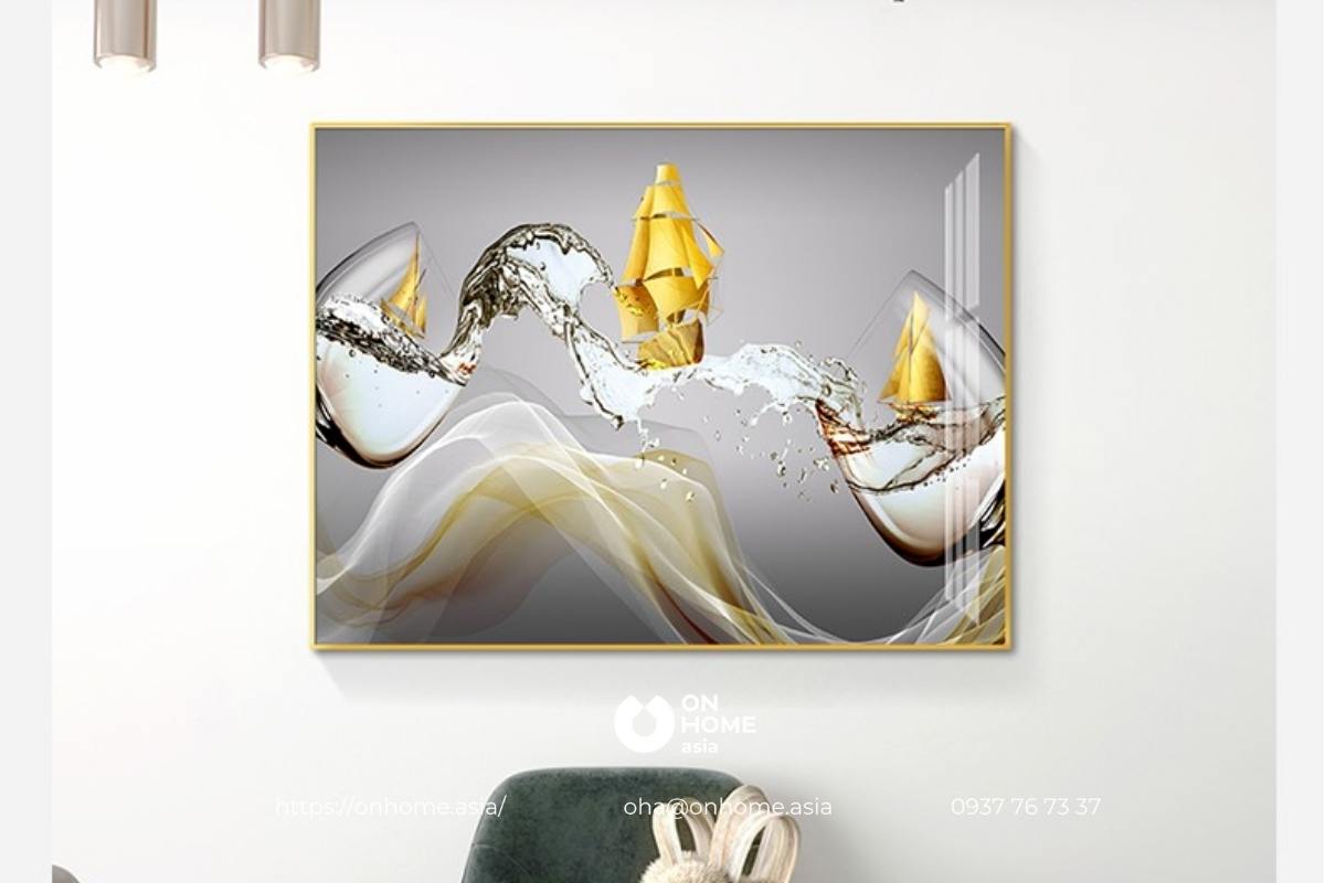 Tranh đính đá treo phòng ăn phong thủy