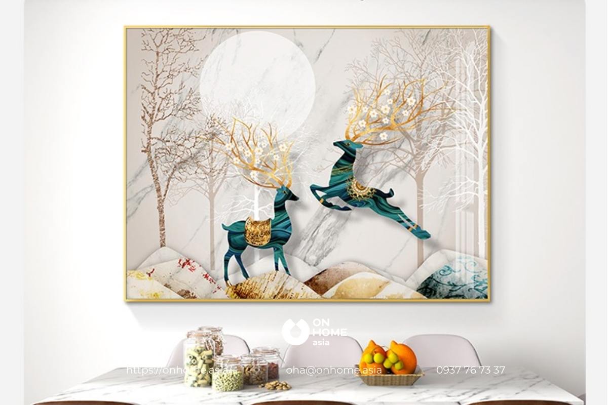 Tranh đính đá treo phòng bếp