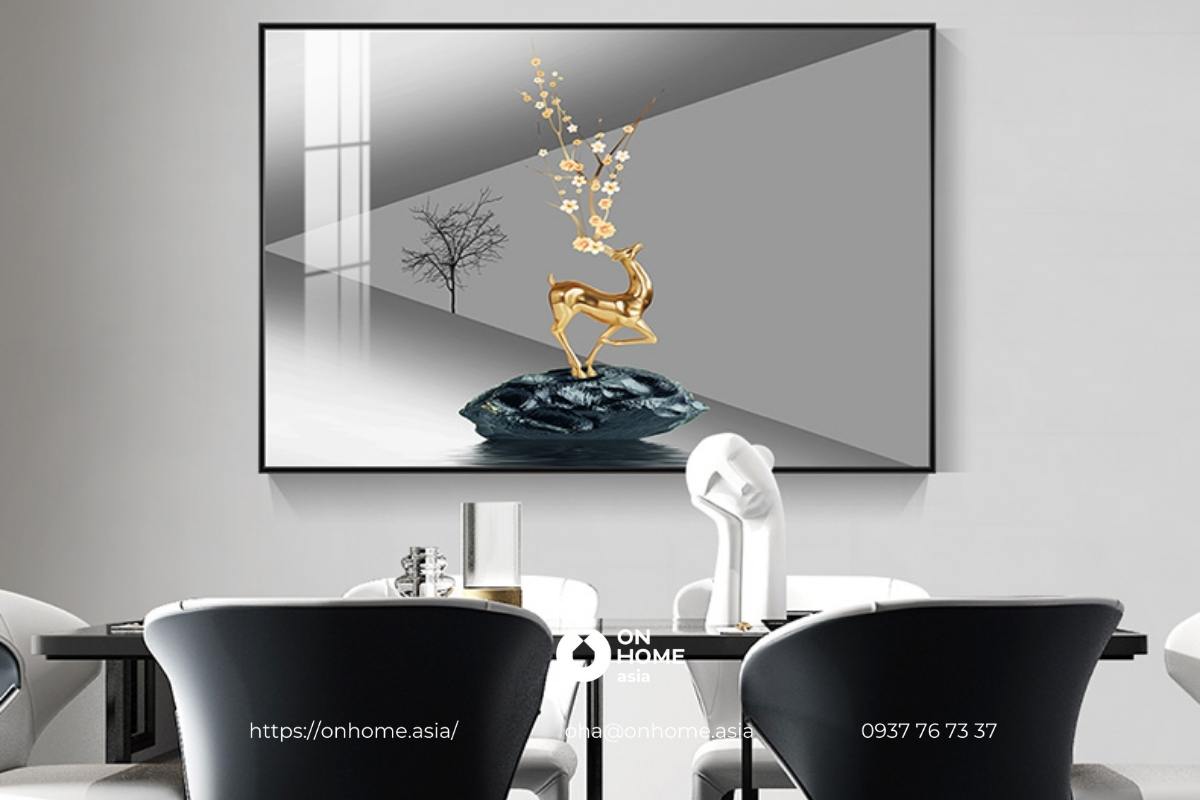 Tranh đính đá phong thủy treo bàn ăn