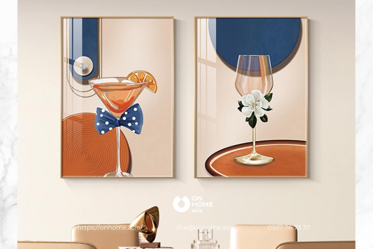 Bộ tranh treo bàn ăn hiện đại