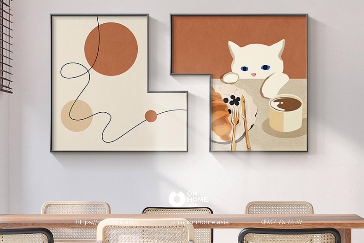 Bộ tranh treo bàn ăn dễ thương
