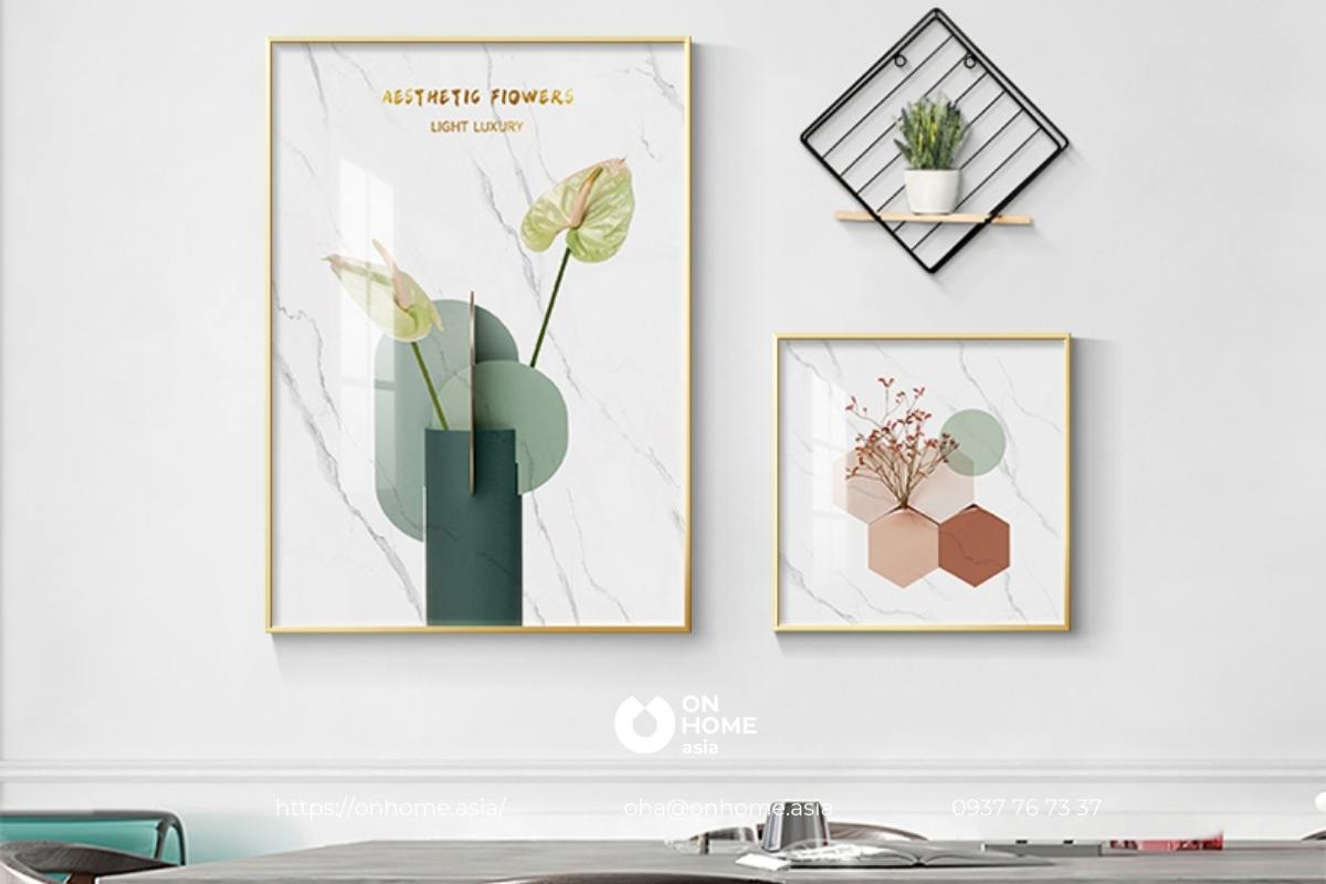 Bộ tranh canvas treo bàn ăn hiện đại