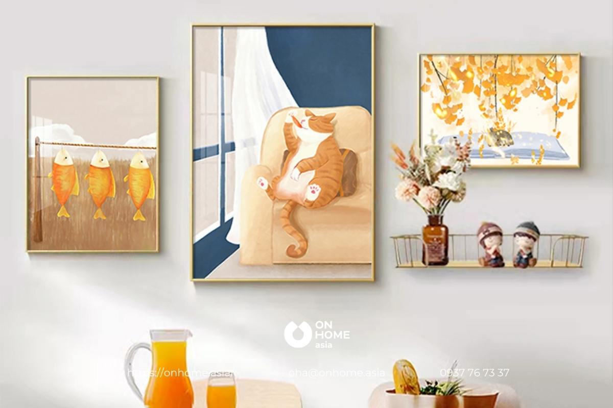Bộ tranh treo phòng bếp hiện đại