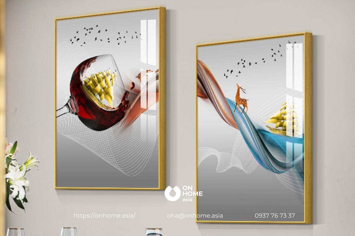 Bộ tranh treo nhà bếp hiện đại, cao cấp