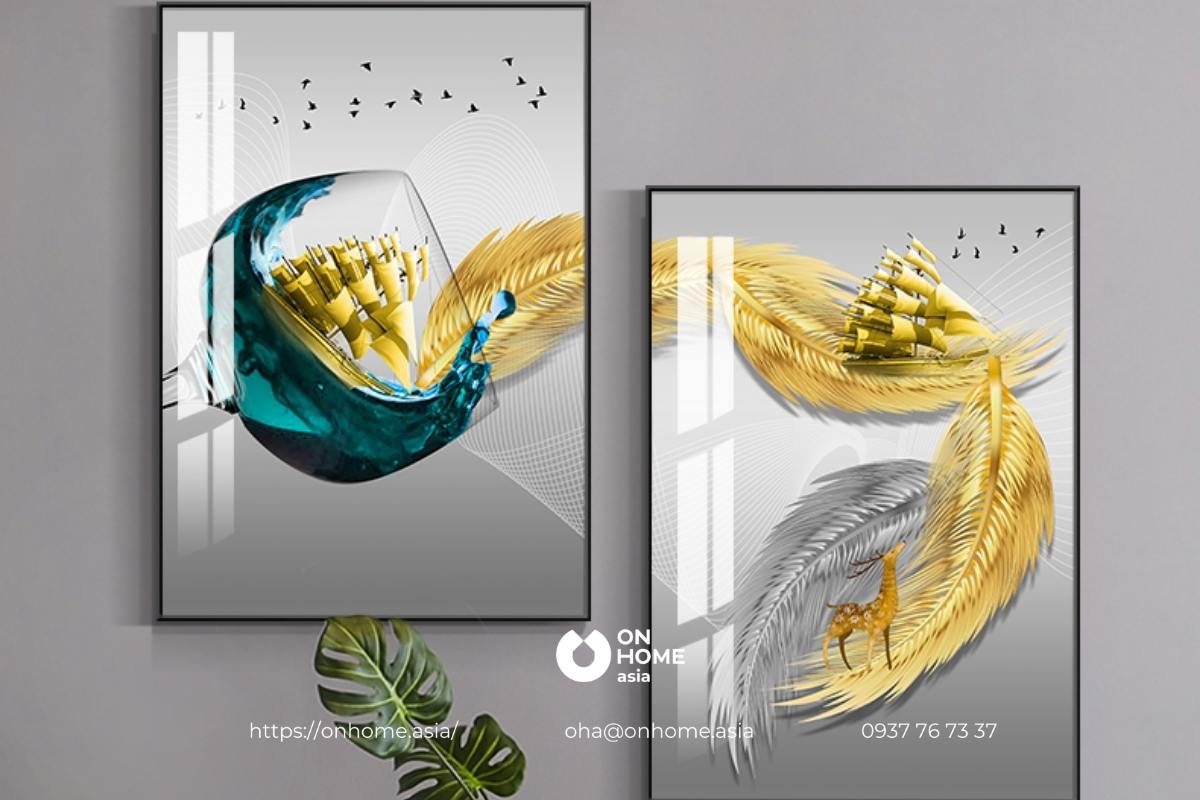 Bộ tranh treo phòng bếp hiện đại, cao cấp