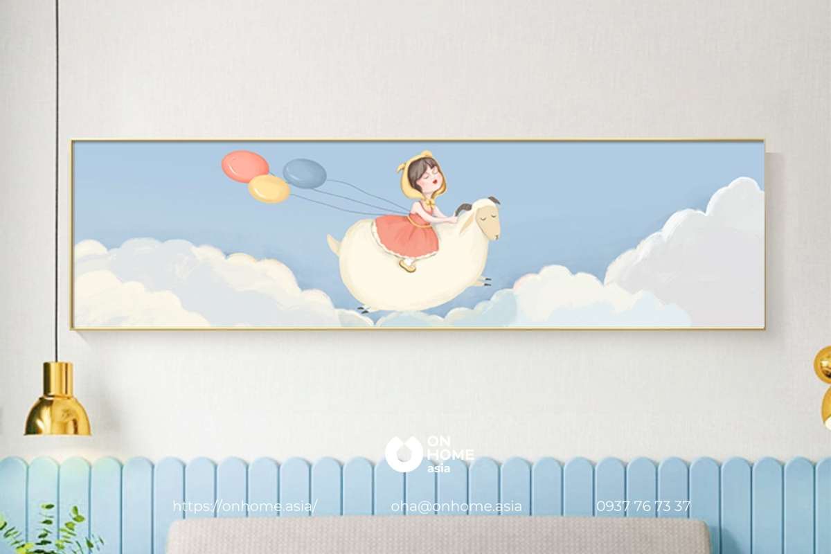Tranh treo phòng ngủ bé gái dễ thương