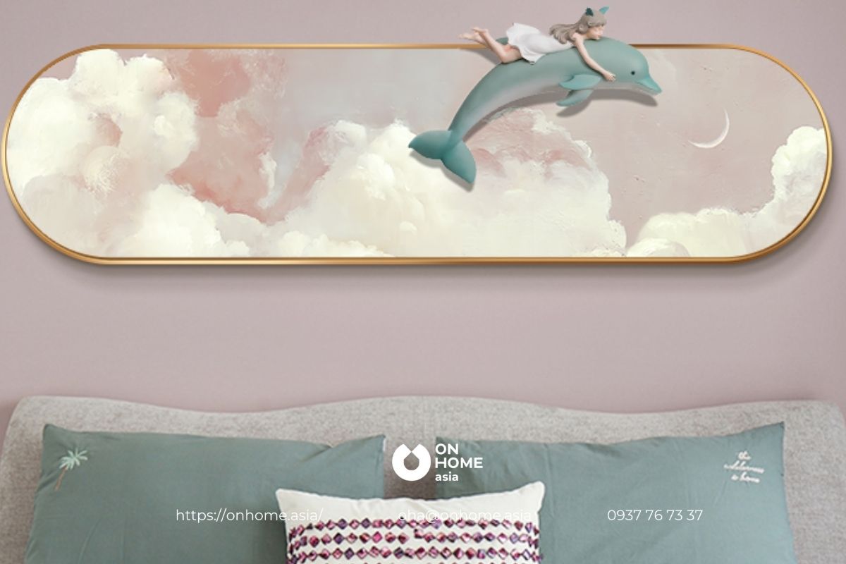 Tranh treo phòng ngủ cho bé gái ấn tượng