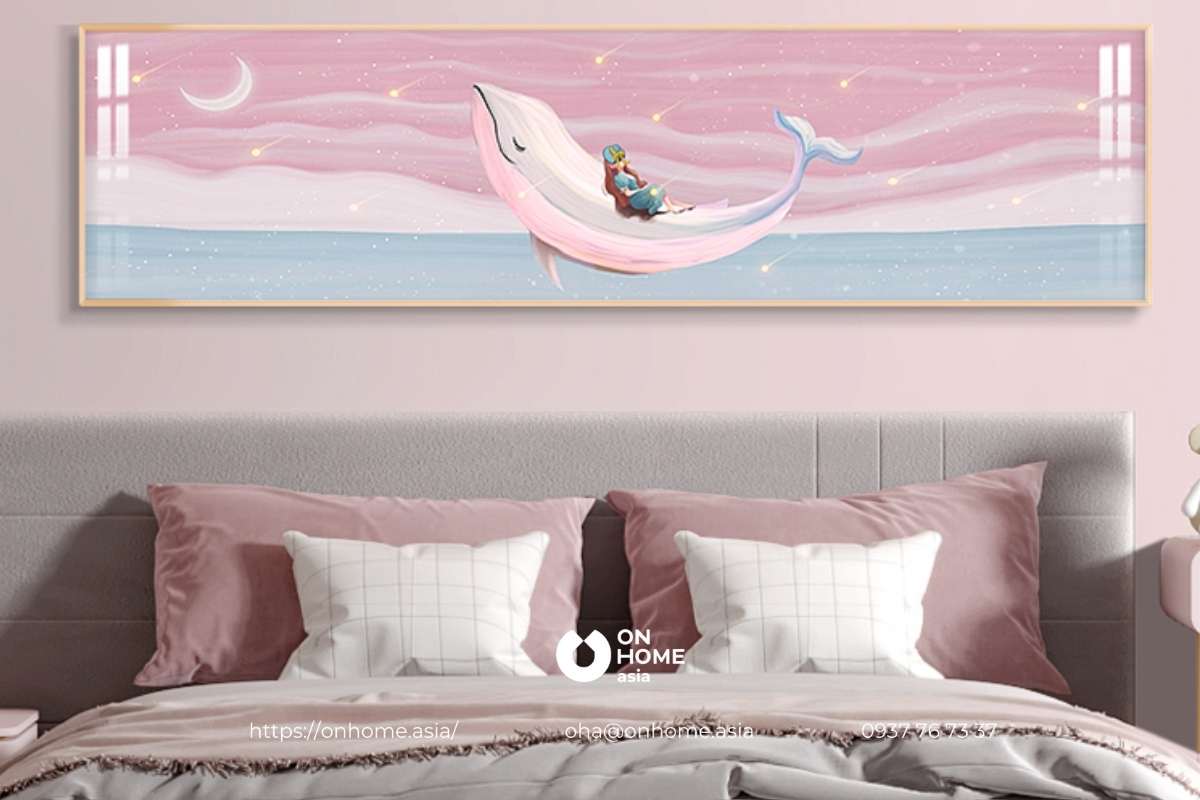 Tranh treo phòng ngủ cho bé gái dễ thương