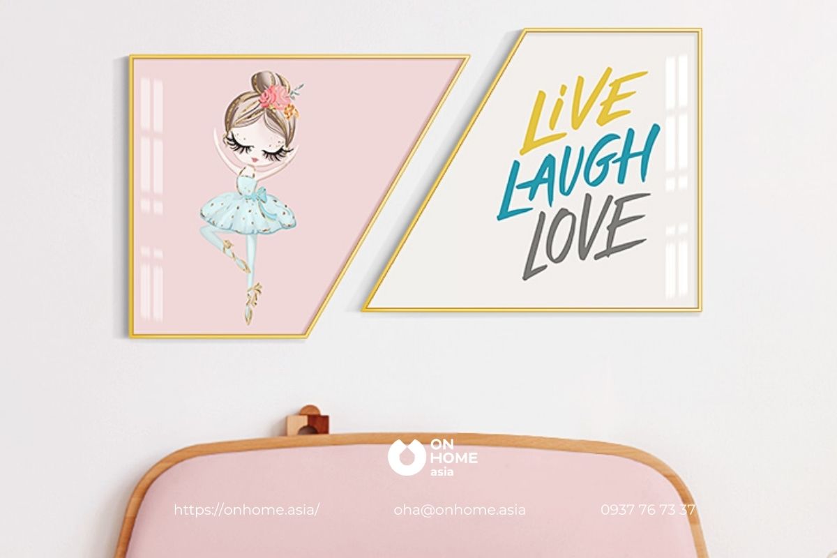 Bộ tranh treo phòng ngủ bé gái dễ thương