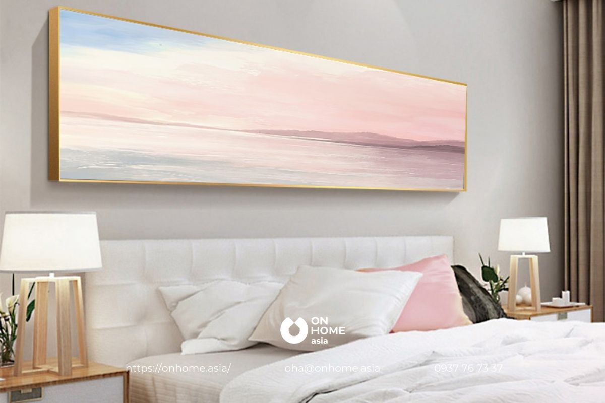 Tranh treo đầu giường phòng ngủ lãng mạn