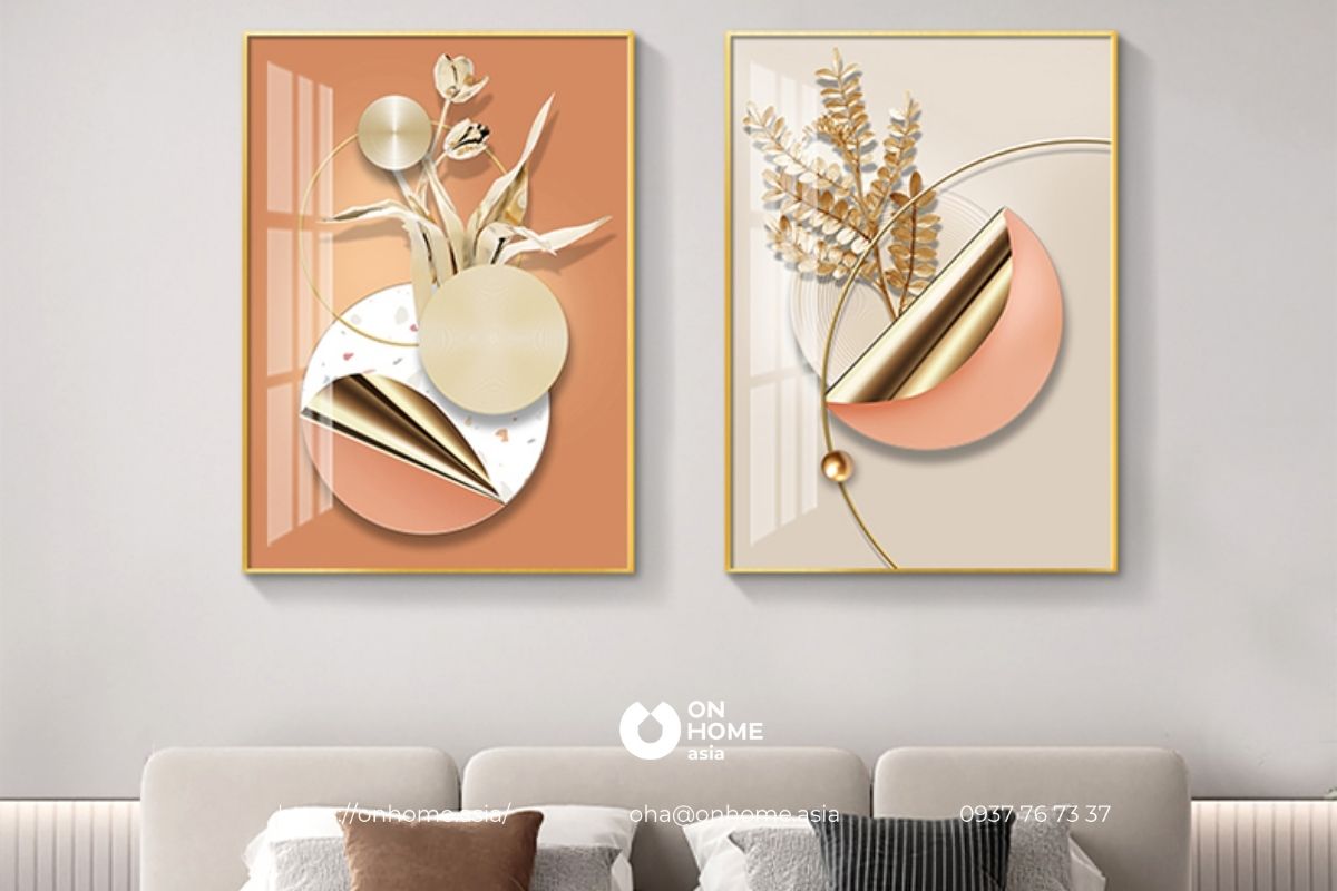 Tranh treo tường đầu giường phòng ngủ cao cấp