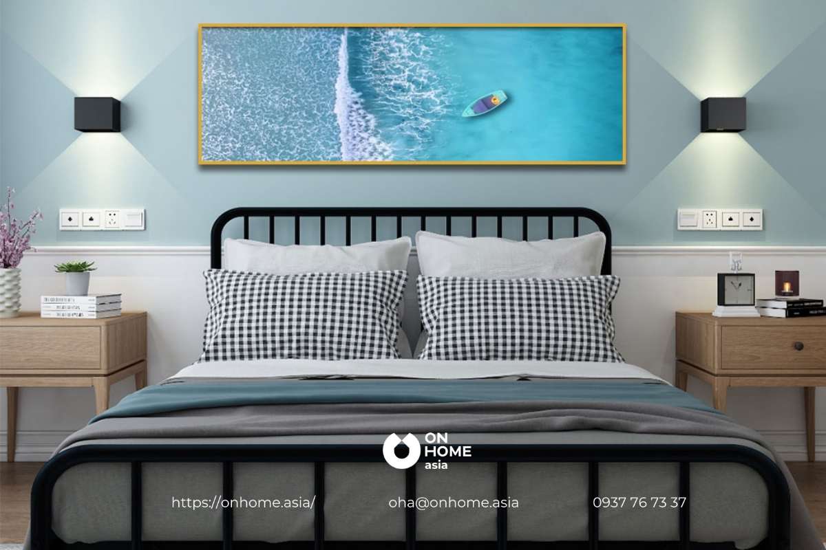 Tranh thuyền buồm trang trí phòng ngủ